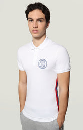 Men's polo shirt with embroidered logo - OPTICAL WHITE | Bikkembergs
