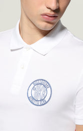 Men's polo shirt with embroidered logo - OPTICAL WHITE | Bikkembergs