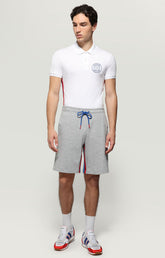 Men's polo shirt with embroidered logo - OPTICAL WHITE | Bikkembergs