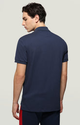 Men's polo shirt with Athletic Club print - NAVY BLUE/WHITE/CARDINAL | Bikkembergs