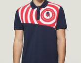 Men's polo shirt with Athletic Club print - NAVY BLUE/WHITE/CARDINAL | Bikkembergs