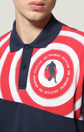 Men's polo shirt with Athletic Club print - NAVY BLUE/WHITE/CARDINAL | Bikkembergs