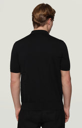 Men's knit polo shirt with embroidery - BLACK | Bikkembergs