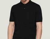 Men's knit polo shirt with embroidery - BLACK | Bikkembergs