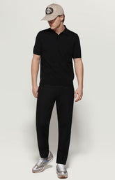 Men's knit polo shirt with embroidery - BLACK | Bikkembergs