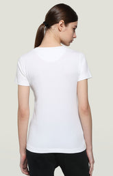 Women's T-shirt with floral print - Focus On Woman | Bikkembergs