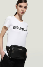 Women's T-shirt with contrast logo - Focus On Woman | Bikkembergs