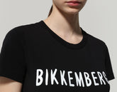 Women's T-shirt with contrast logo - Focus On Woman | Bikkembergs