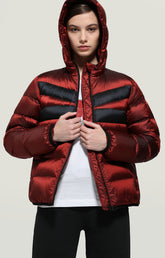 Women's puffer jacket with stripes - Focus On Woman | Bikkembergs