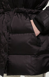 Women's long puffer jacket with all-over print - Focus On Woman | Bikkembergs