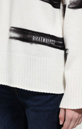 Women's pullover with needlepunch decoration - Focus On Woman | Bikkembergs
