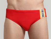 Boys' swim briefs with tape - RED | Bikkembergs