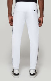 Men's joggers with double tape - OPTICAL WHITE | Bikkembergs