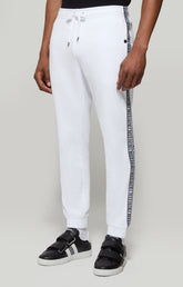 Men's joggers with double tape - OPTICAL WHITE | Bikkembergs