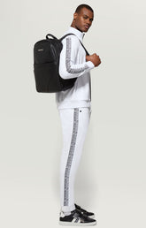 Men's joggers with double tape - OPTICAL WHITE | Bikkembergs