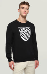 Men's sweater with intarsia - BLACK | Bikkembergs