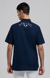 Embroidered linen men's shirt - DRESS BLUES | Bikkembergs