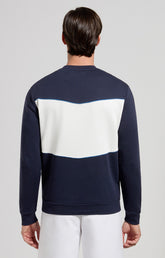 Men's sweatshirt with contrast intarsia - DRESS BLUES | Bikkembergs