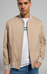 Leather and canvas men's bomber jacket - SPONGE | Bikkembergs