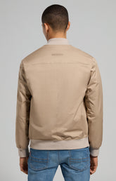 Leather and canvas men's bomber jacket - SPONGE | Bikkembergs