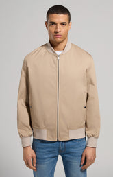 Leather and canvas men's bomber jacket - SPONGE | Bikkembergs