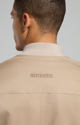 Leather and canvas men's bomber jacket - SPONGE | Bikkembergs