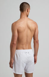 Men's swim shorts - tape insert - WHITE | Bikkembergs