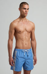 Men's swim shorts - tape insert - BLUE | Bikkembergs