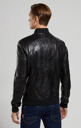Men's leather bomber jacket - Focus On Man | Bikkembergs