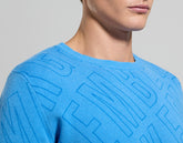 Men's jacquard knit pullover - SILVER LAKE BLUE | Bikkembergs
