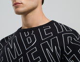 Men's jacquard knit pullover - BLACK | Bikkembergs
