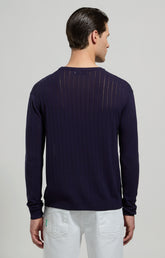 Men's ribbed knit pullover - MOOD INDIGO | Bikkembergs