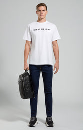 Men's T-shirt with interrupted logo - WHITE | Bikkembergs