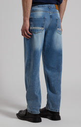 Men's straight-fit jeans - L1 BLUE DARK DENIM | Bikkembergs