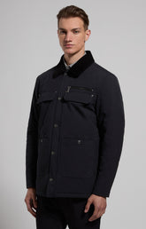 Men’s waxed cotton jacket - BLACK IRIS | Bikkembergs