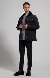 Men’s waxed cotton jacket - BLACK IRIS | Bikkembergs