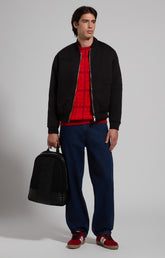 Men’s sweater with all-over logo - FIERY RED/SURF THE WEB | Bikkembergs