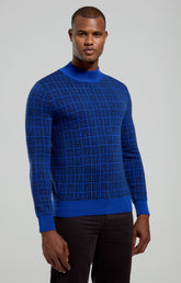 Men’s turtleneck with all-over logo - BLACK IRIS | Bikkembergs
