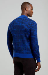 Men’s turtleneck with all-over logo - BLACK IRIS | Bikkembergs