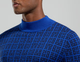 Men’s turtleneck with all-over logo - BLACK IRIS | Bikkembergs