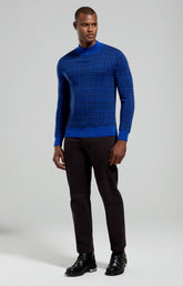 Men’s turtleneck with all-over logo - BLACK IRIS | Bikkembergs