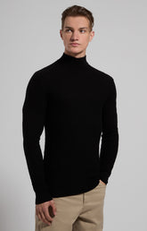 Men’s turtleneck with all-over logo - BLACK | Bikkembergs