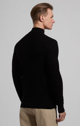 Men’s turtleneck with all-over logo - BLACK | Bikkembergs