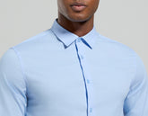 Men’s shirt with embroidered cuff - CELESTIAL BLUE | Bikkembergs