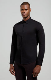 Men’s shirt with embroidered cuff - BLACK | Bikkembergs