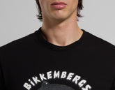 Slim fit men’s T-shirt with jaguar print - BLACK | Bikkembergs