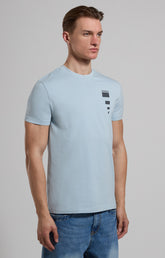 Slim fit printed men’s T-shirt - CELESTIAL BLUE | Bikkembergs