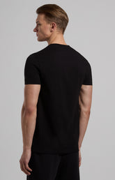 Slim fit T-shirt with close-up logo print - BLACK | Bikkembergs