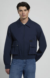 Men's cotton and nylon jacket - BLACK IRIS | Bikkembergs