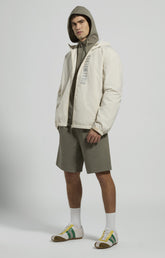 Men's reflective logo jacket - MARSHMALLOW | Bikkembergs